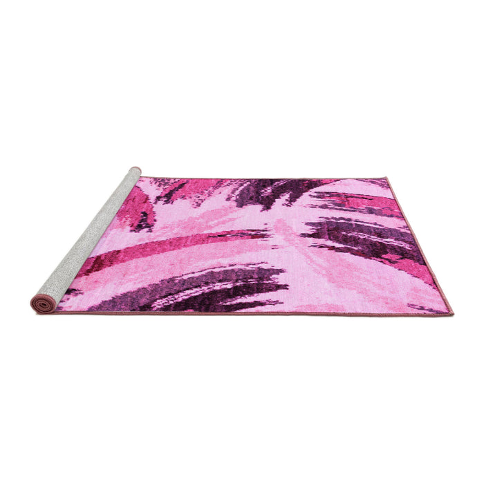 Sideview of Machine Washable Abstract Pink Modern Rug, wshabs2534pnk
