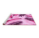 Sideview of Machine Washable Abstract Pink Modern Rug, wshabs2534pnk