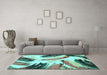 Machine Washable Abstract Light Blue Modern Rug in a Living Room, wshabs2534lblu