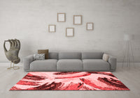 Machine Washable Abstract Red Modern Rug, wshabs2534red