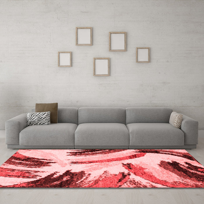 Modern Red Washable Rugs