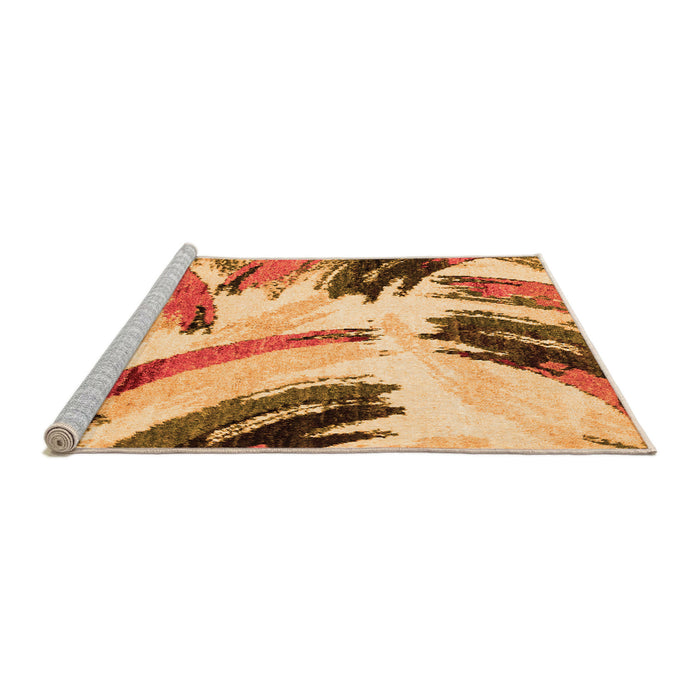 Sideview of Machine Washable Abstract Orange Modern Area Rugs, wshabs2534org