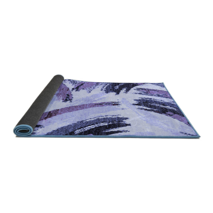 Sideview of Abstract Blue Modern Rug, abs2534blu
