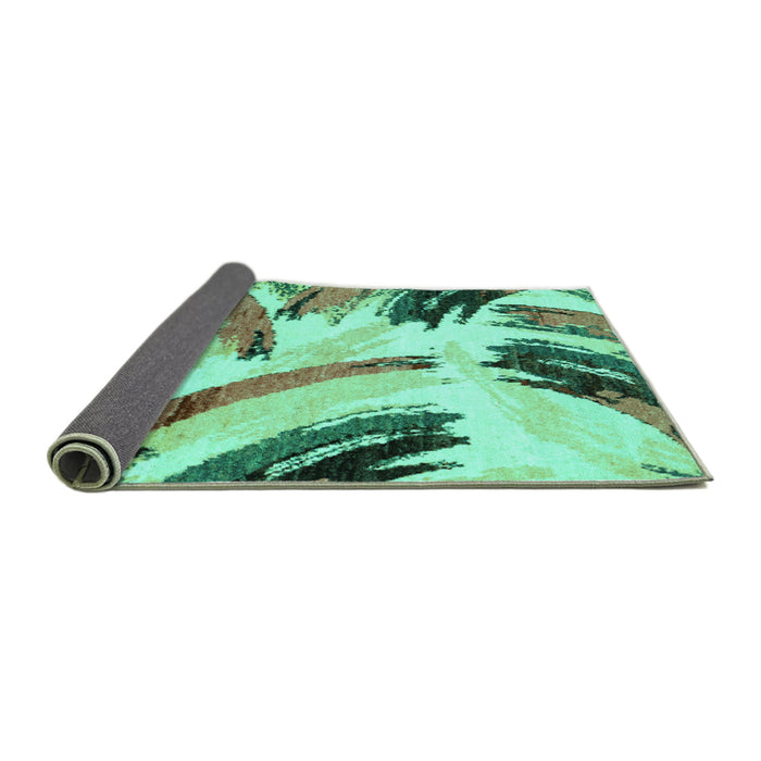 Sideview of Abstract Turquoise Modern Rug, abs2534turq