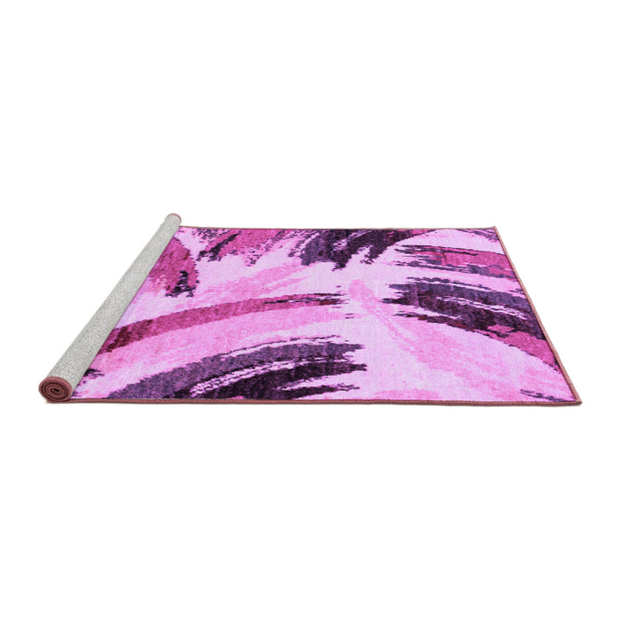 Sideview of Machine Washable Abstract Purple Modern Area Rugs, wshabs2534pur