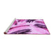 Sideview of Machine Washable Abstract Purple Modern Area Rugs, wshabs2534pur