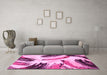 Machine Washable Abstract Pink Modern Rug in a Living Room, wshabs2534pnk