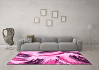 Machine Washable Abstract Pink Modern Rug, wshabs2534pnk