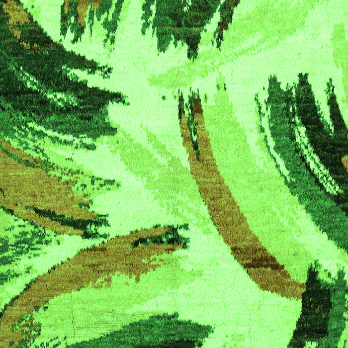 Machine Washable Abstract Green Modern Area Rugs, wshabs2534grn