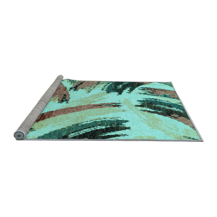 Sideview of Machine Washable Abstract Light Blue Modern Rug, wshabs2534lblu