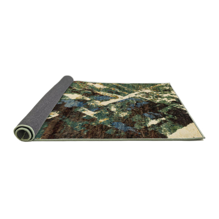 Sideview of Abstract Olive Green Modern Rug, abs2535