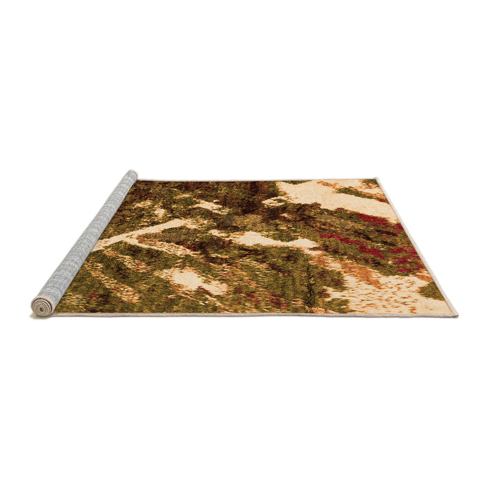 Sideview of Machine Washable Abstract Orange Modern Area Rugs, wshabs2535org
