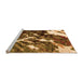 Sideview of Machine Washable Abstract Orange Modern Area Rugs, wshabs2535org