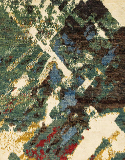 Abstract Olive Green Modern Rug, abs2535