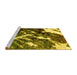 Sideview of Machine Washable Abstract Yellow Modern Rug, wshabs2535yw