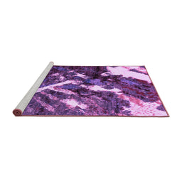 Sideview of Machine Washable Abstract Purple Modern Area Rugs, wshabs2535pur