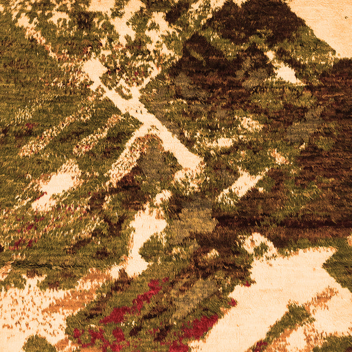 Square Machine Washable Abstract Orange Modern Area Rugs, wshabs2535org