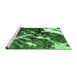 Sideview of Machine Washable Abstract Emerald Green Modern Area Rugs, wshabs2535emgrn