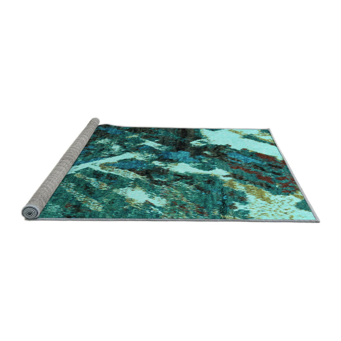 Sideview of Machine Washable Abstract Light Blue Modern Rug, wshabs2535lblu