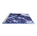 Sideview of Machine Washable Abstract Blue Modern Rug, wshabs2535blu