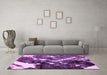 Machine Washable Abstract Purple Modern Area Rugs in a Living Room, wshabs2535pur