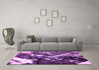 Machine Washable Abstract Purple Modern Rug, wshabs2535pur