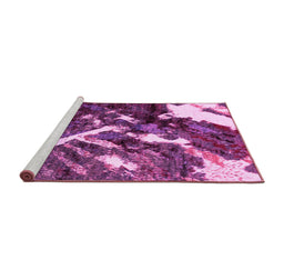 Sideview of Machine Washable Abstract Pink Modern Rug, wshabs2535pnk