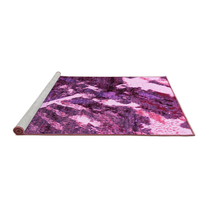 Sideview of Machine Washable Abstract Pink Modern Rug, wshabs2535pnk