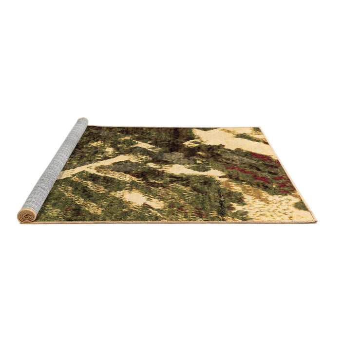 Sideview of Machine Washable Abstract Brown Modern Rug, wshabs2535brn