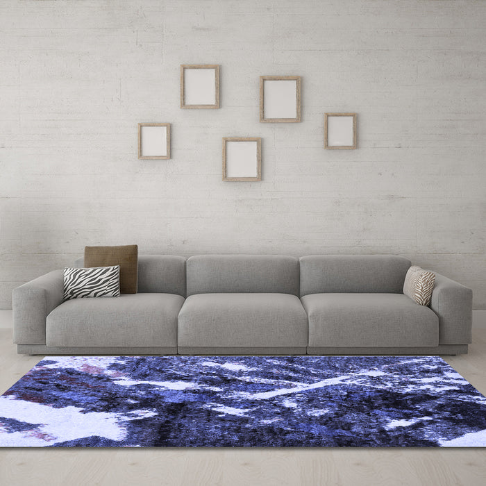Machine Washable Abstract Blue Modern Rug in a Living Room, wshabs2535blu