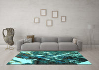 Machine Washable Abstract Light Blue Modern Rug, wshabs2535lblu