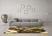 Machine Washable Abstract Brown Modern Rug in a Living Room,, wshabs2535brn