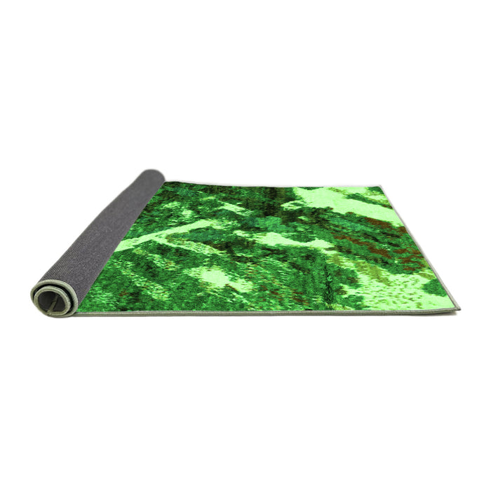 Sideview of Abstract Green Modern Rug, abs2535grn