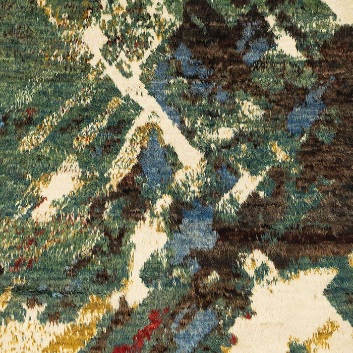 Machine Washable Abstract Olive Green Rug, wshabs2535