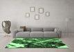 Machine Washable Abstract Emerald Green Modern Area Rugs in a Living Room,, wshabs2535emgrn