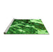 Sideview of Machine Washable Abstract Green Modern Area Rugs, wshabs2535grn