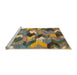 Sideview of Machine Washable Abstract Red Brown Rug, wshabs2536