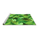 Sideview of Machine Washable Abstract Green Modern Area Rugs, wshabs2536grn