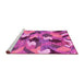 Sideview of Machine Washable Abstract Pink Modern Rug, wshabs2536pnk