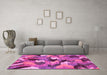 Machine Washable Abstract Pink Modern Rug in a Living Room, wshabs2536pnk