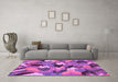 Machine Washable Abstract Purple Modern Area Rugs in a Living Room, wshabs2536pur