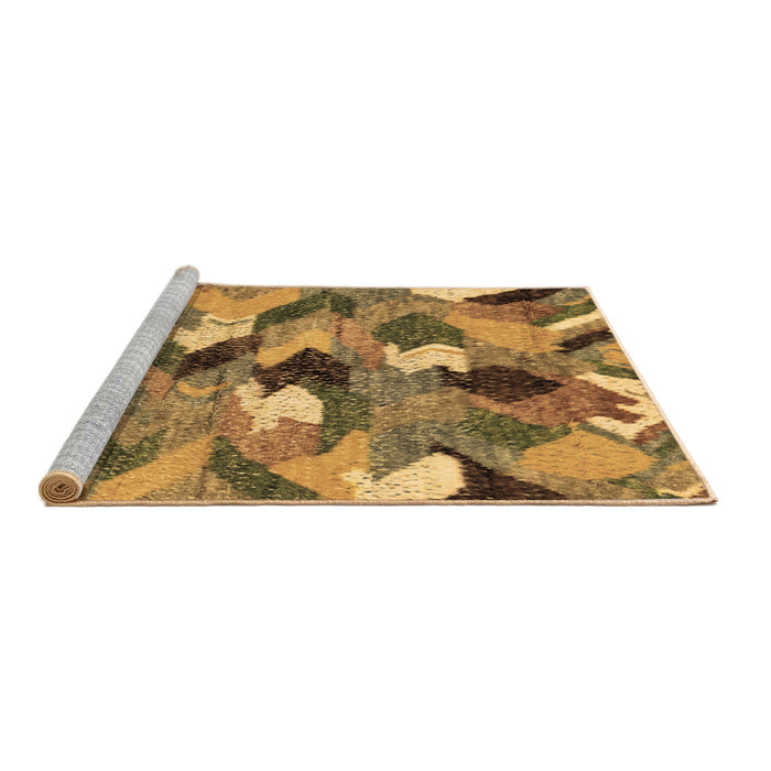 Sideview of Machine Washable Abstract Brown Modern Rug, wshabs2536brn