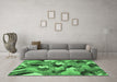 Machine Washable Abstract Emerald Green Modern Area Rugs in a Living Room,, wshabs2536emgrn