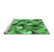 Sideview of Machine Washable Abstract Emerald Green Modern Area Rugs, wshabs2536emgrn