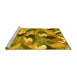 Sideview of Machine Washable Abstract Yellow Modern Rug, wshabs2536yw