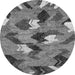 Round Machine Washable Abstract Gray Modern Rug, wshabs2536gry