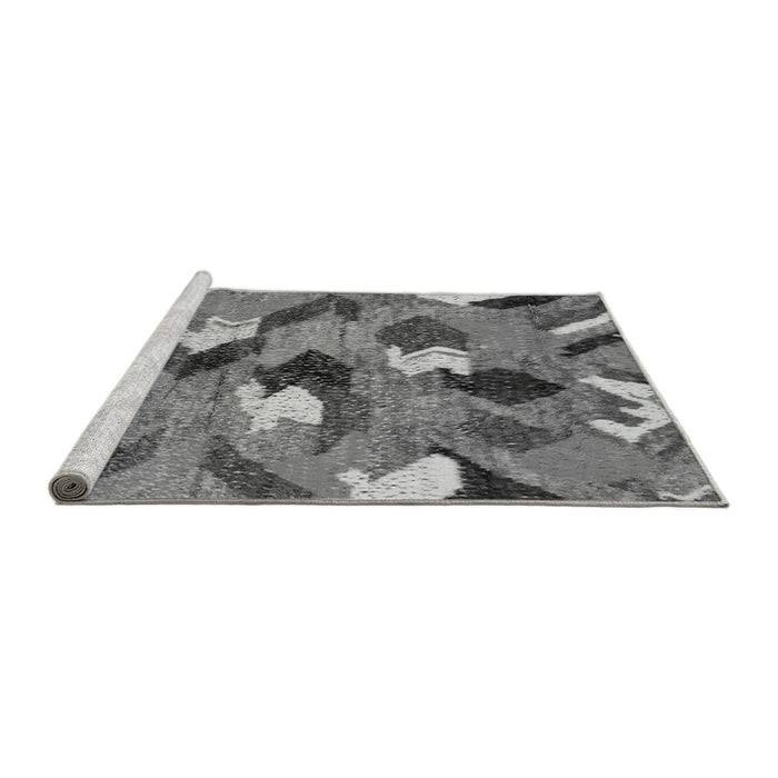 Sideview of Machine Washable Abstract Gray Modern Rug, wshabs2536gry