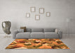 Machine Washable Abstract Orange Modern Area Rugs in a Living Room, wshabs2536org