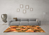 Machine Washable Abstract Orange Modern Rug, wshabs2536org