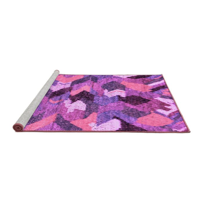 Sideview of Machine Washable Abstract Purple Modern Area Rugs, wshabs2536pur